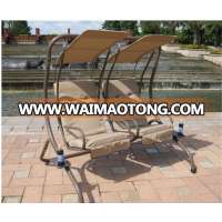 2016 Fashion Two Seats Reclining Outdoor Swing Chair/ Patio Garden Swing Chairs with Canopy